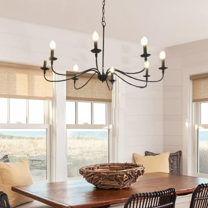 Retro Branch Pendant Light Black Gold Metal Riofu 
