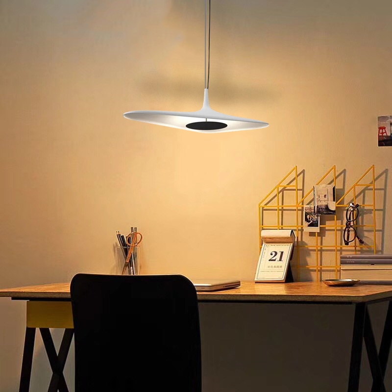 Modern Hooded Pendant Light Black White Metal Riofu 