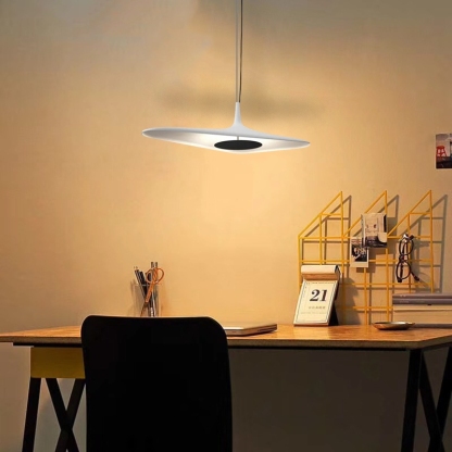 Modern Hooded Pendant Light Black White Metal Riofu 