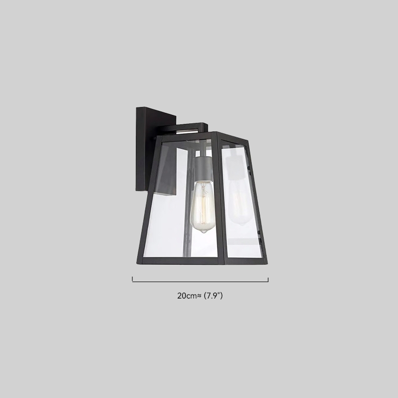 Minimalist Riofu Metal Geometric Black Wall Lamp Outdoor