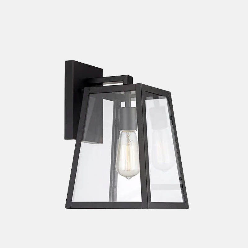 Minimalist Riofu Metal Geometric Black Wall Lamp Outdoor