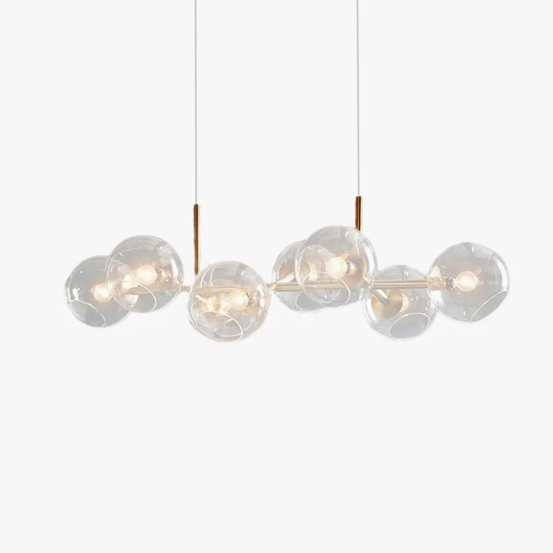 Designer Metal And Glass Bubble Study Room Pendant Light, Black/Gold