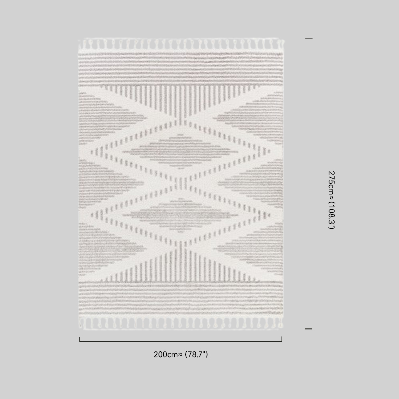 Boho Polyester Beige Carpet Living Room