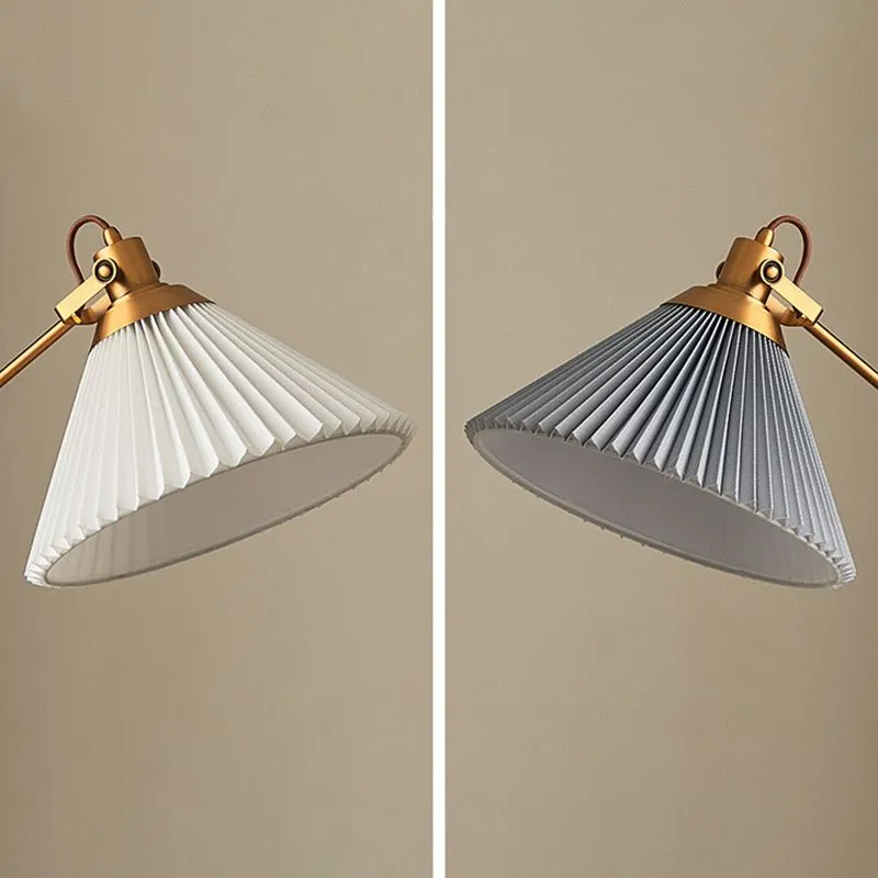 Vintage Metal Hooded White Floor Lamp Living Room