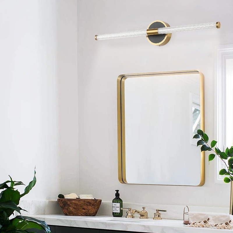 Modern Linear Wall Lamp Black Gold Metal Acrylic Riofu