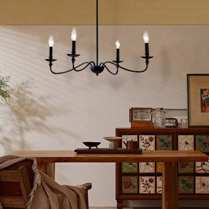 Retro Branch Pendant Light Black Gold Metal Riofu 