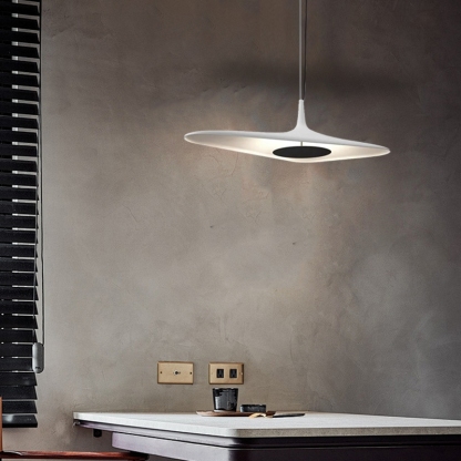 Modern Hooded Pendant Light Black White Metal Riofu 