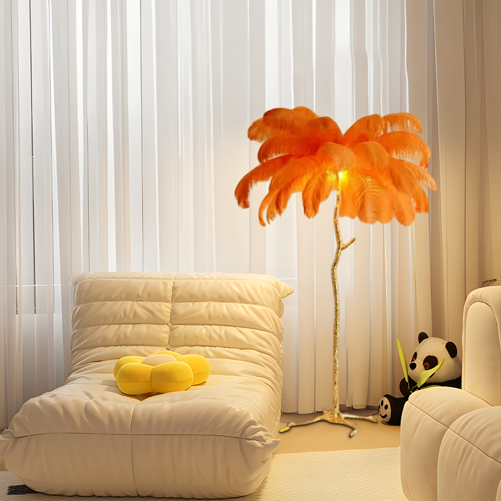 Art Deco Feather Dendritic Floor Lamp 10 Color Living Room
