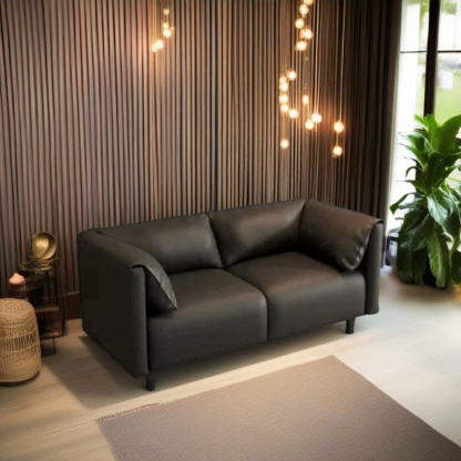 Nordic Cat Anti-scratch Leather Black Sofa Living Room