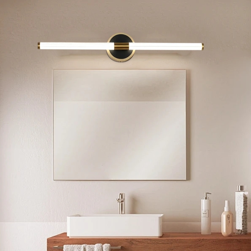 Modern Linear Wall Lamp Black Gold Metal Acrylic Riofu