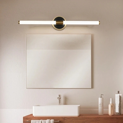 Modern Linear Wall Lamp Black Gold Metal Acrylic Riofu 