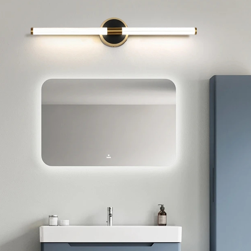 Modern Linear Wall Lamp Black Gold Metal Acrylic Riofu
