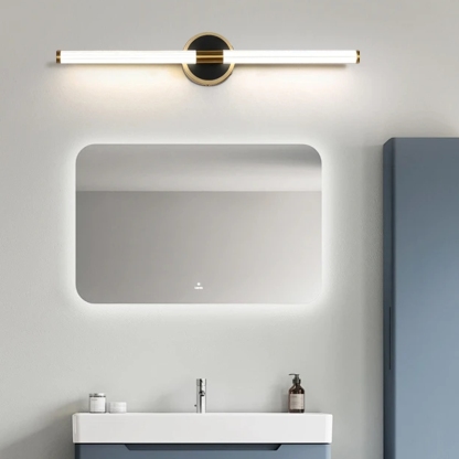 Modern Linear Wall Lamp Black Gold Metal Acrylic Riofu 