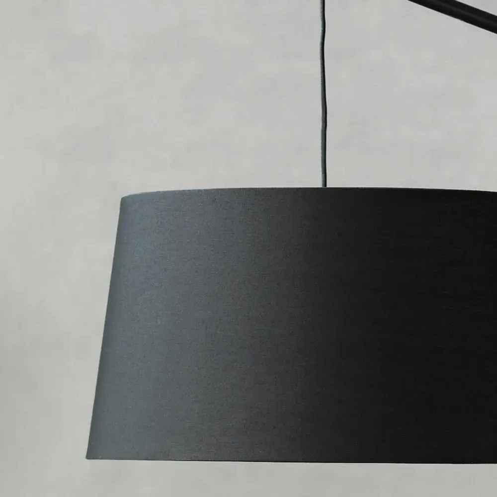 Modern Metal Fabric Hooded Black Floor Lamp Bedroom