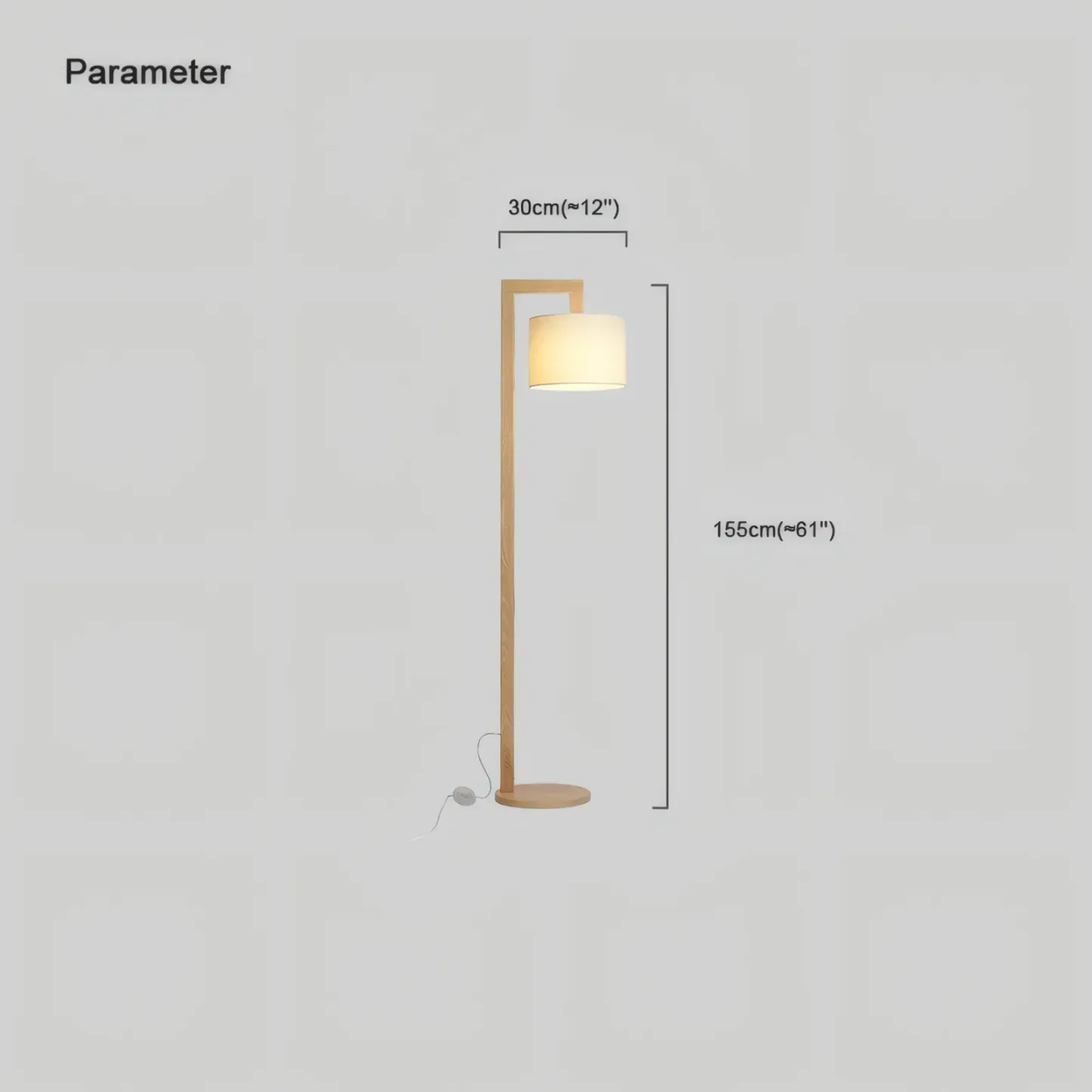 Nordic Wood Hooded Log Color Floor Lamp living Room