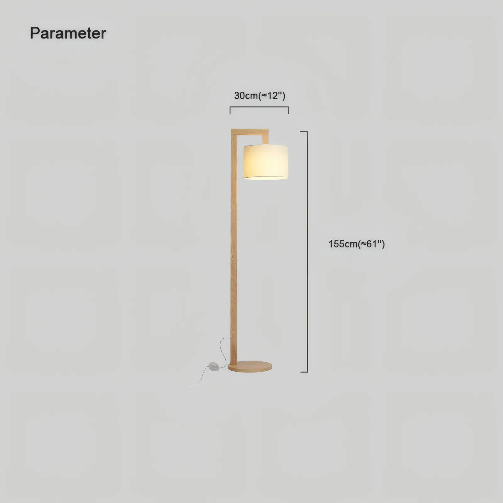 Nordic Wood Hooded Log Color Floor Lamp living Room