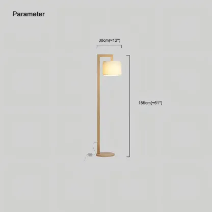 Nordic Wood Hooded Log Color Floor Lamp living Room