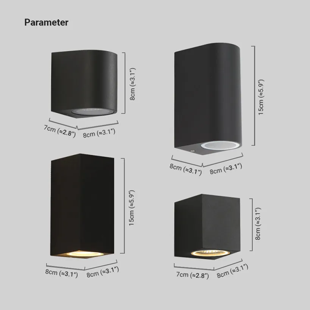 Minimalist Metal Square Black Outdoor Wall Lamp Garden