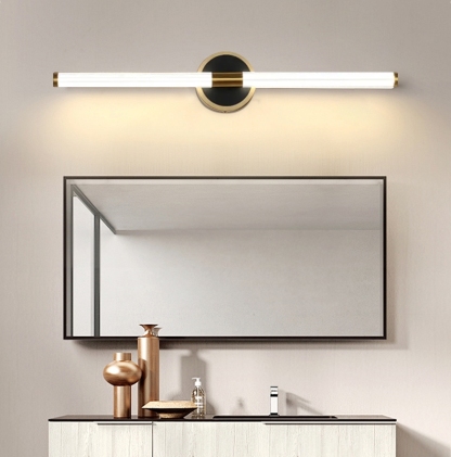 Modern Linear Wall Lamp Black Gold Metal Acrylic Riofu 
