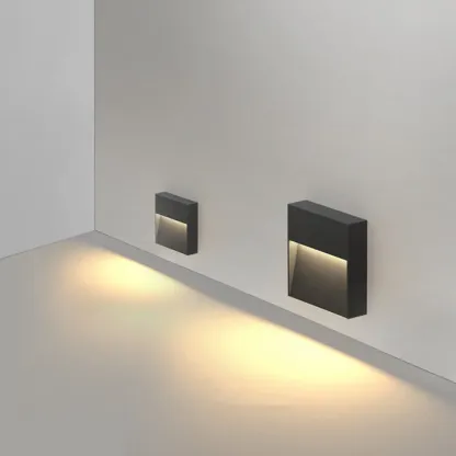 Industrial Metal Acrylic Geometric  Black Outdoor Pathway Light