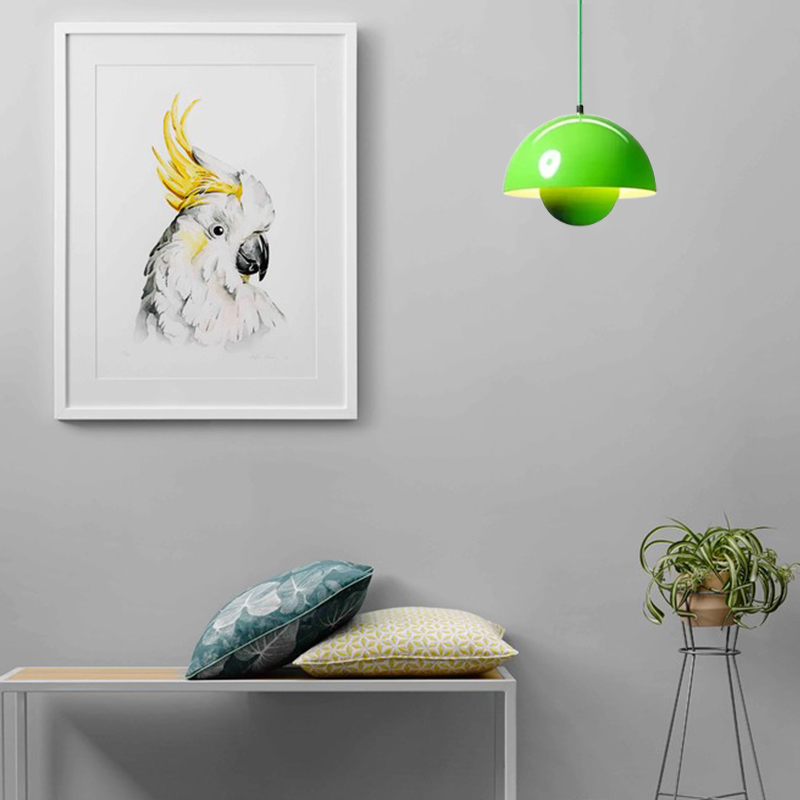 Morandi Colorful Metal Art Deco Pendant Light Metal Bedroom