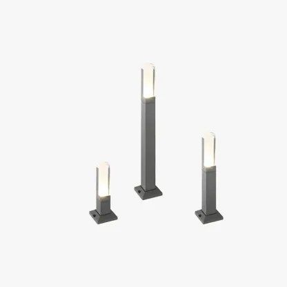 Modern Metal Cylindrical Gray Outdoor Lamp Garden
