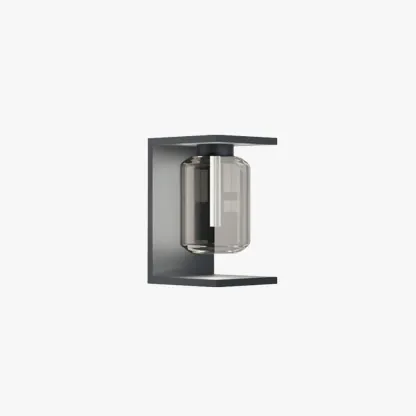 Industrial Metal Glass Lantern Outdoor Wall Lamp Black/Grey