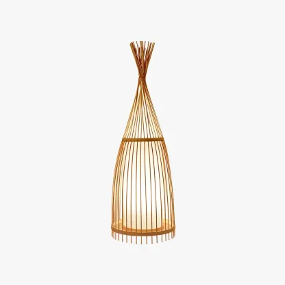 Designer Fabric Lantern Burlywood Study Room Floor Lamp