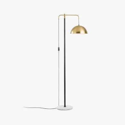Modern Metal Marble Bowl Gold Black Floor Lamp Living Room