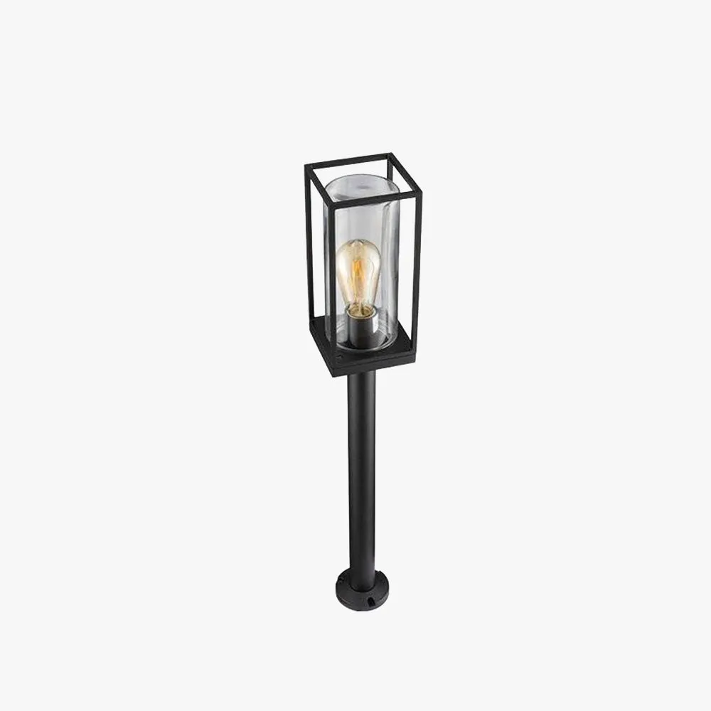 Modern Metal Rectangular Black Floor Lamp Outdoor