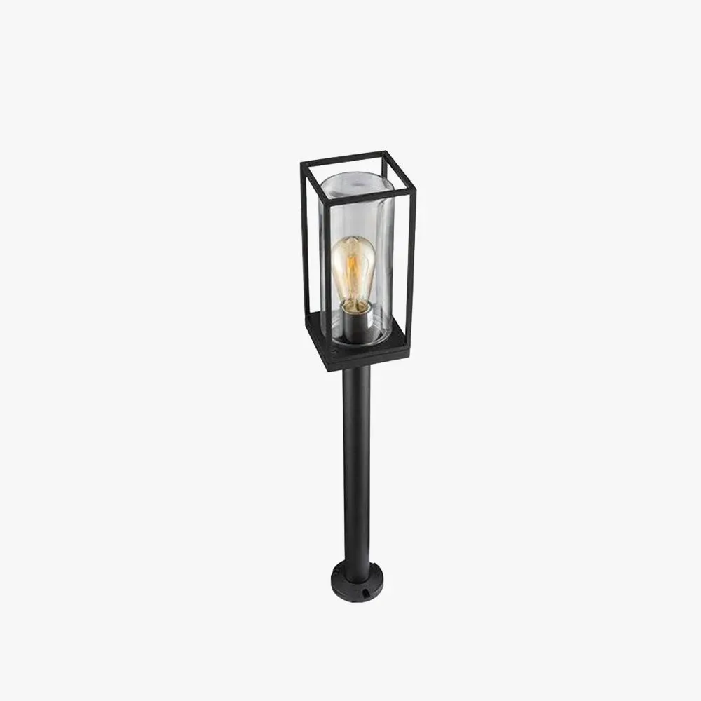 Modern Metal Rectangular Black Floor Lamp Outdoor