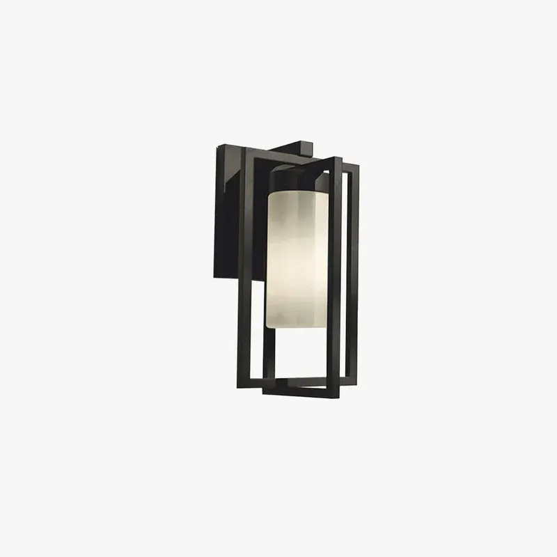 Modern Metal Rectangular Black Outdoor Wall Lamp
