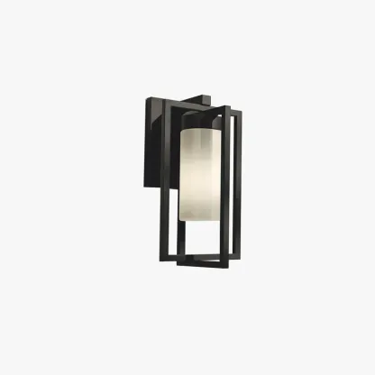 Modern Metal Rectangular Black Outdoor Wall Lamp