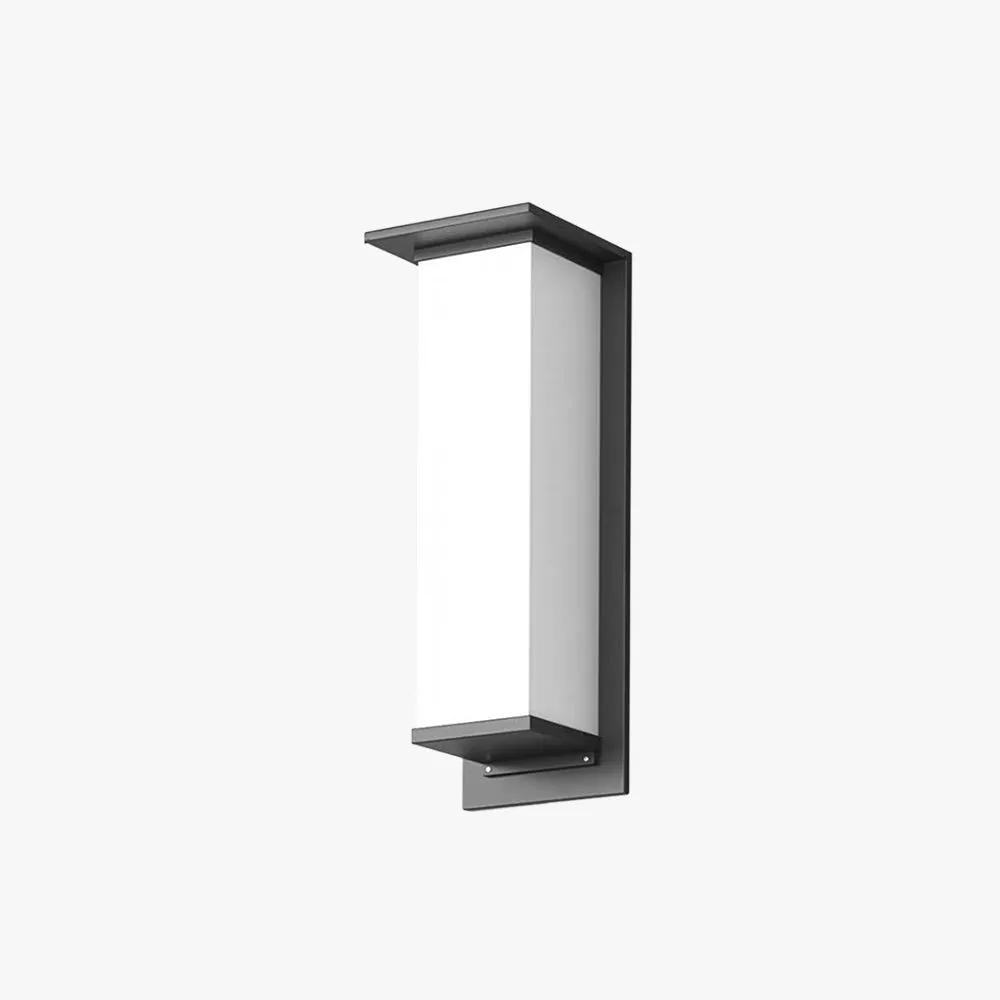 Classical Metal And Acrylic Rectangular Outdoor Wall Lamp, Black