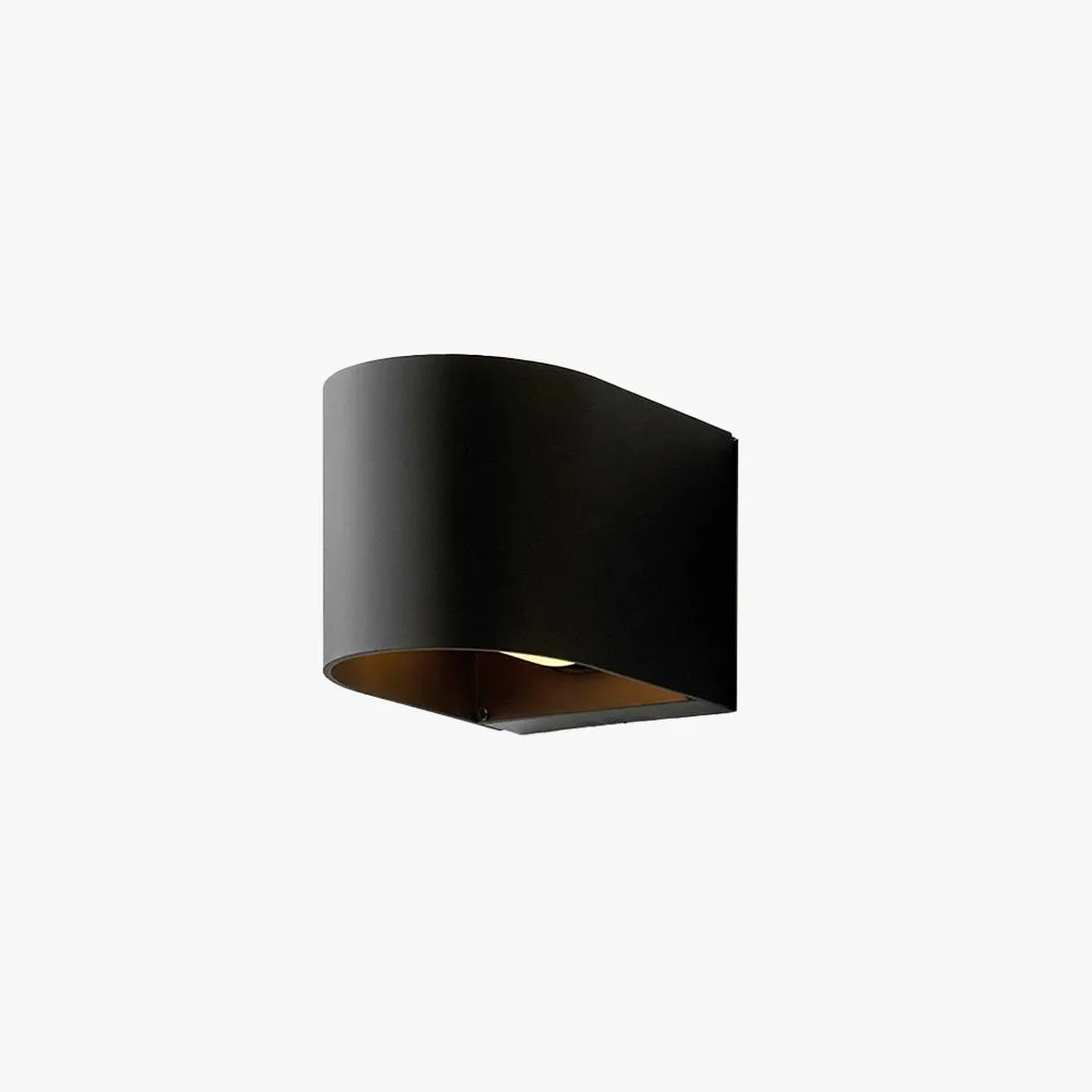 Modern Metal Cylindrical Black Wall Lamp Outdoor