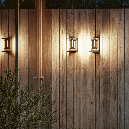 Industrial Metal Glass Lantern Outdoor Wall Lamp Black/Grey