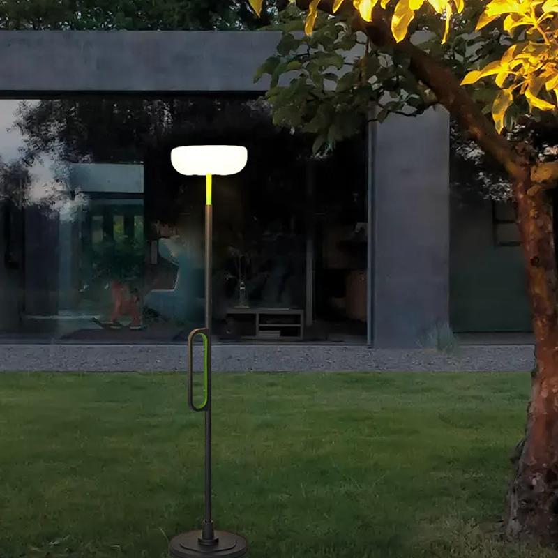 Modern Metal Acrylic Bowled White Floor Lamp Courtyard