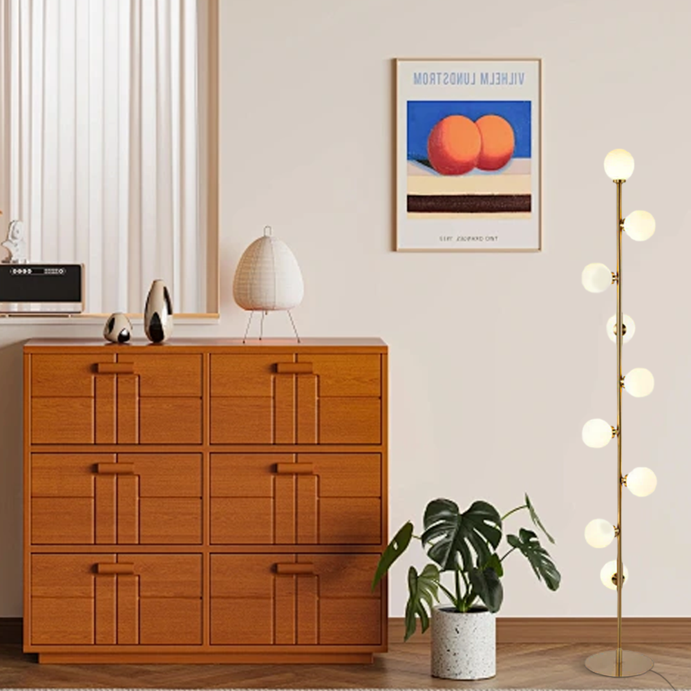 Modern Metal Linear Gold Floor Lamp Living Room