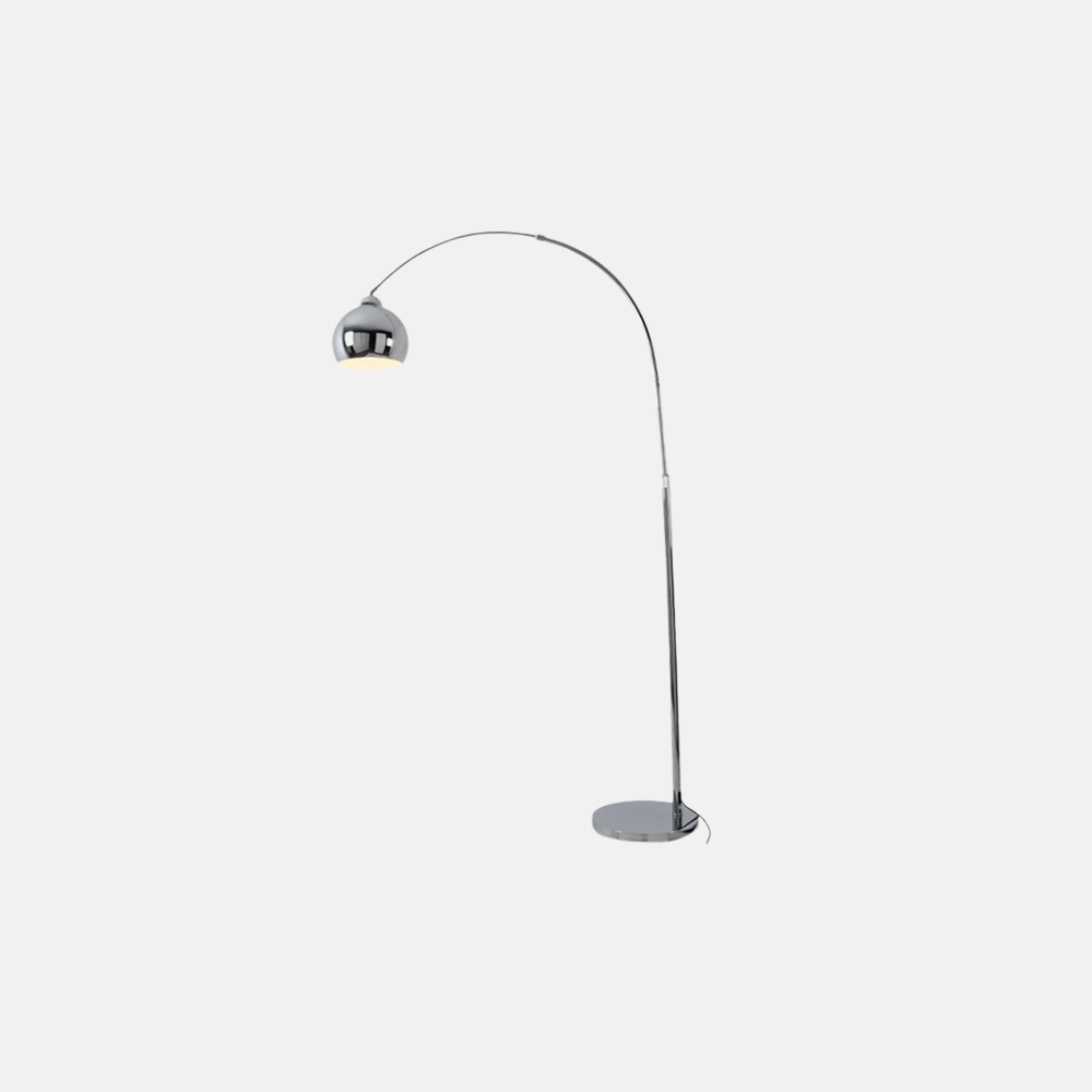 Modern Metal Bowled Silver Floor Lamp Living Room