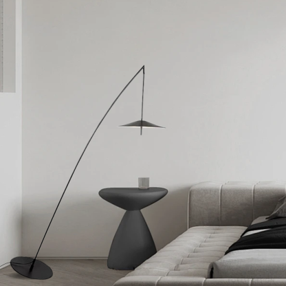 Modern Metal Hooded White Floor Lamp Bedroom