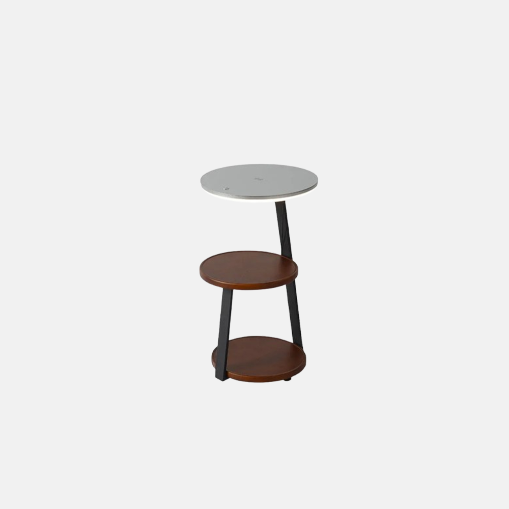 Modern Wood Round Brown Floor Lamp Bedroom