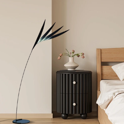 Designer Metal Acrylic Linear Black Floor Lamp Bedroom