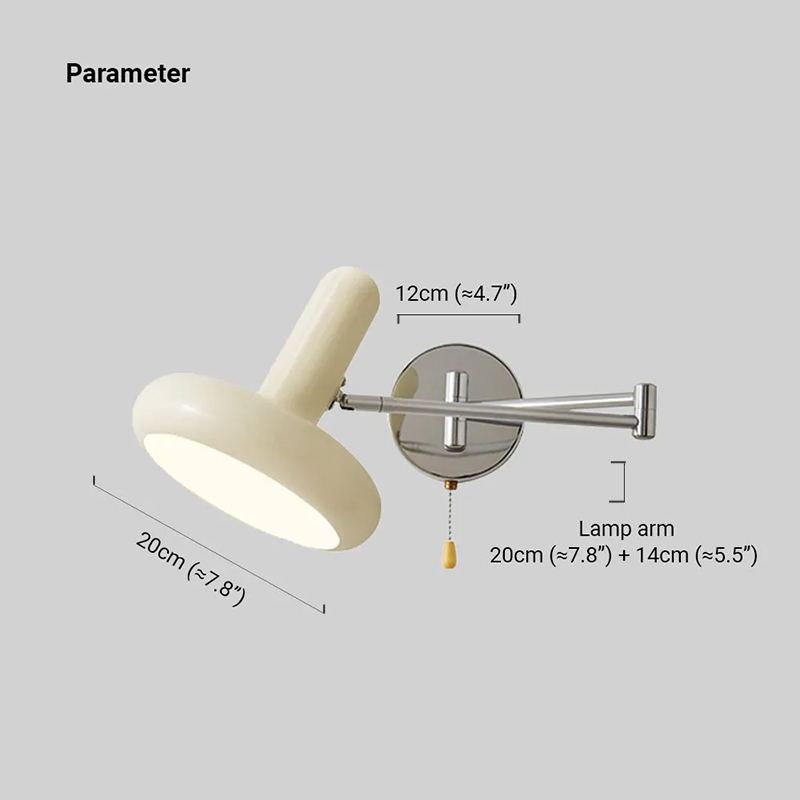 Nordic Metal Beige Rocker Wall Lamp Living Room