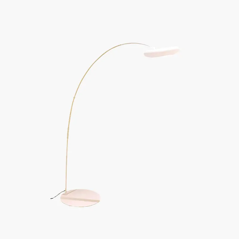 Minimalist Metal Black White Curved Trichromatic Living Room Floor Lamp