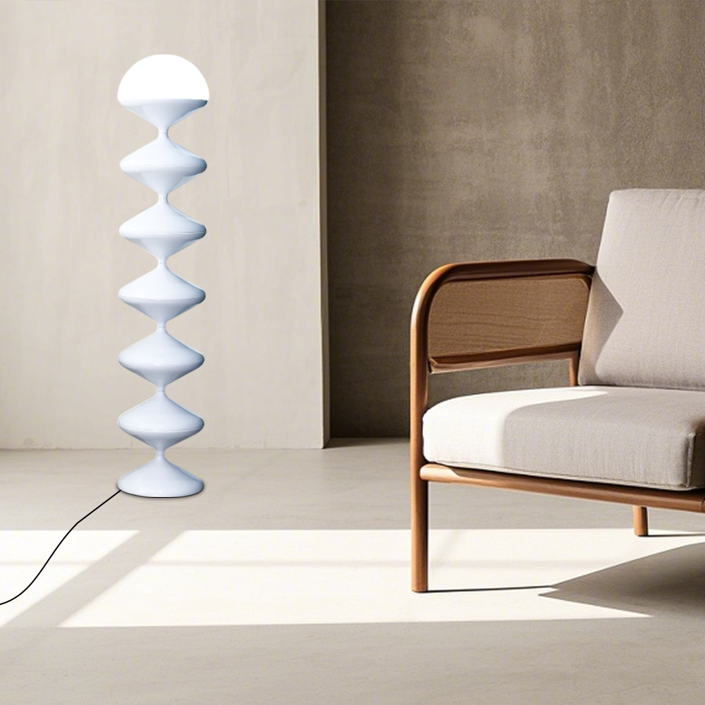 Modern Metal Irregular Black White Floor Lamp Living Room | Riofu