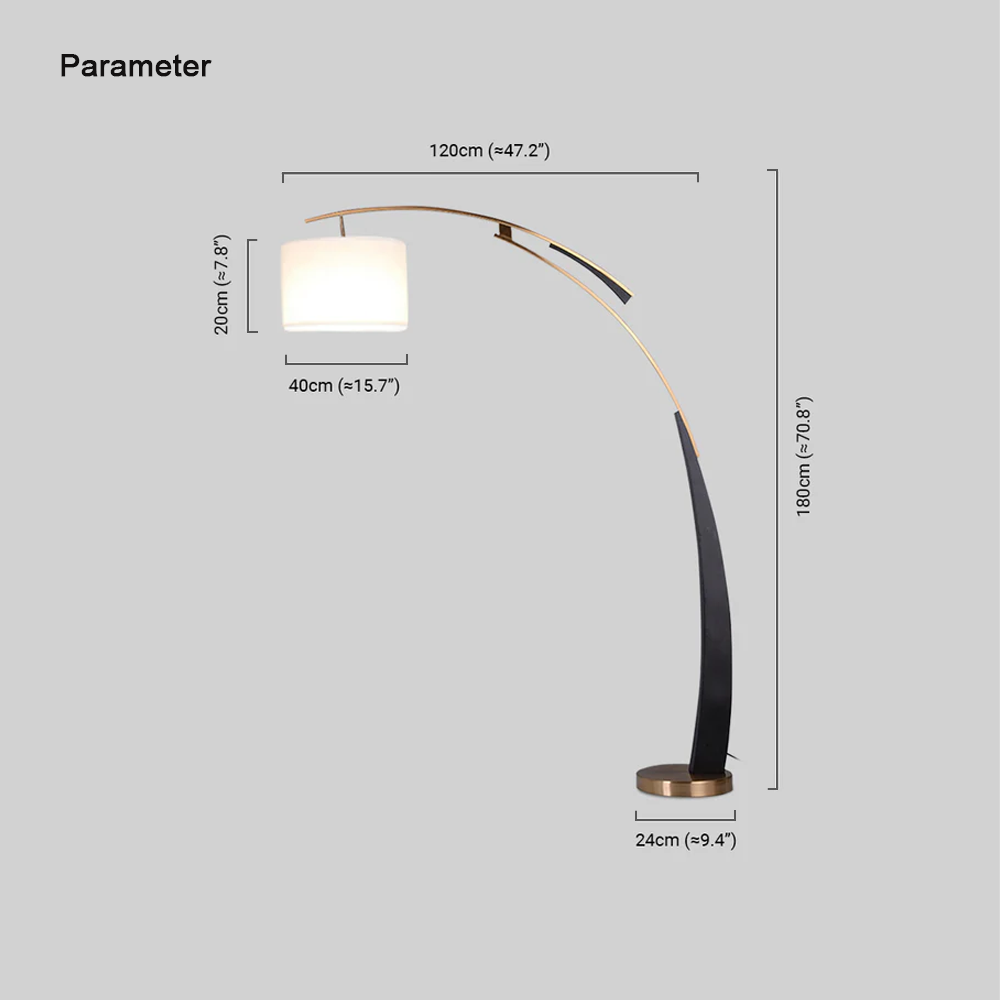 Modern Metal Fabric Cylindrical White Floor Lamp Bedroom