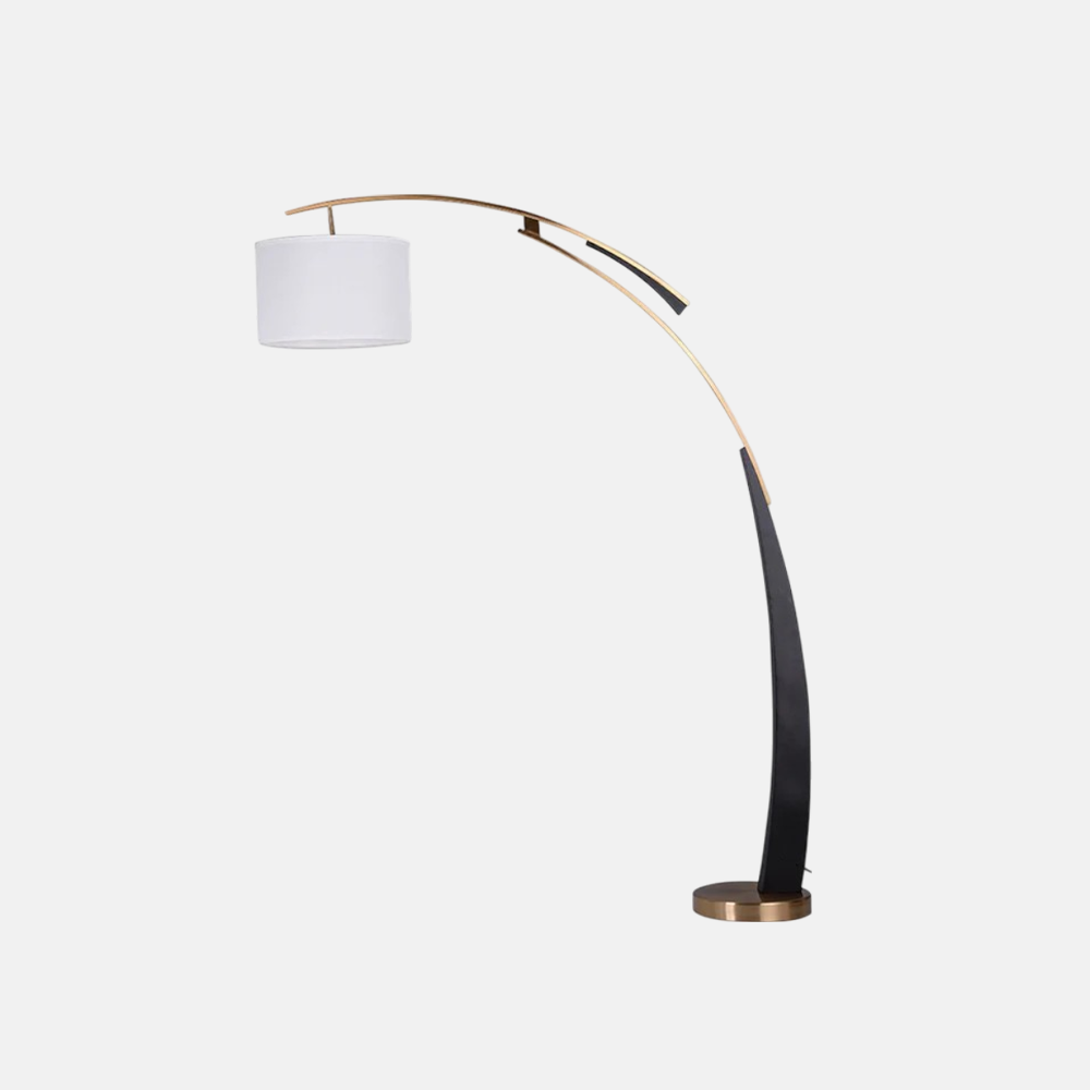 Modern Metal Fabric Cylindrical White Floor Lamp Bedroom