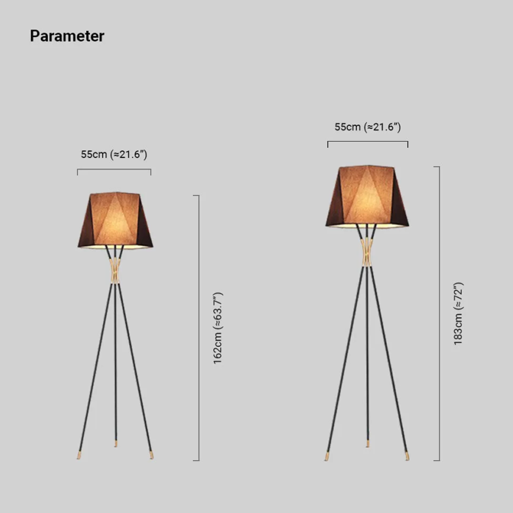 Modern Metal Fabric Hooded Black Floor Lamp Bedroom