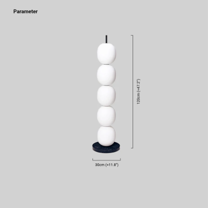 Modern Glass Cylindrical White Floor Lamp Living Room