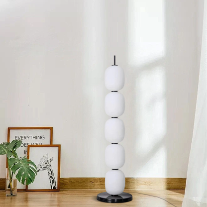 Modern Glass Cylindrical White Floor Lamp Living Room